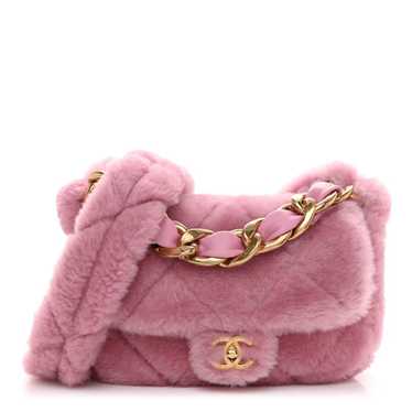 CHANEL Shearling Lambskin Quilted Flap Pink