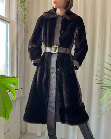 70s Belted Faux Fur Coat