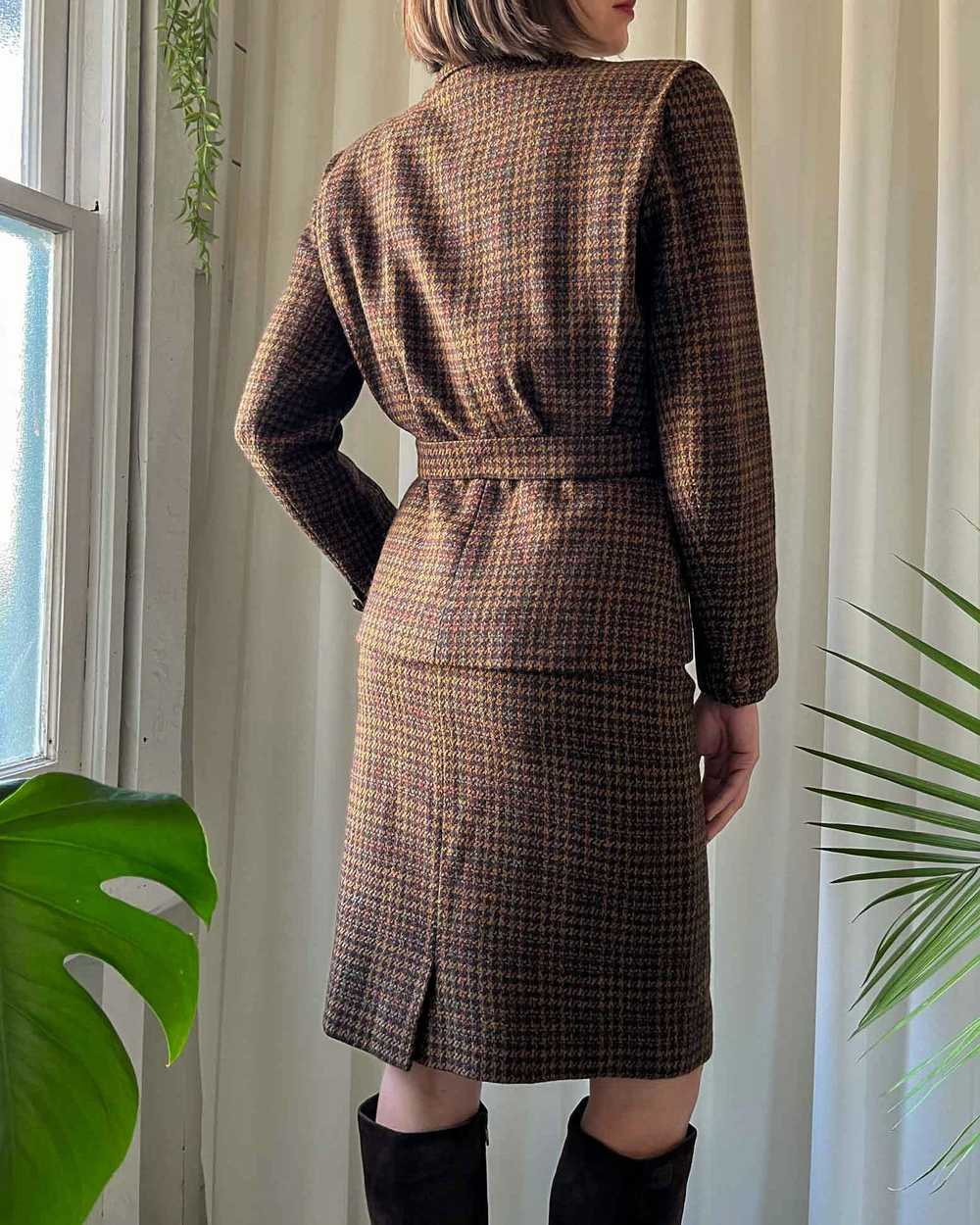 90s Houndstooth Wool Skirt Suit - image 4