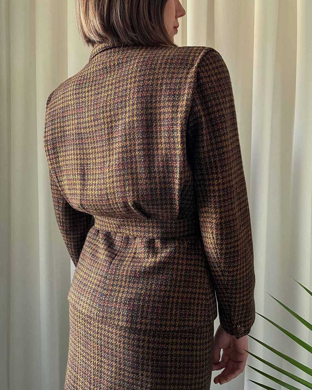 90s Houndstooth Wool Skirt Suit - image 5