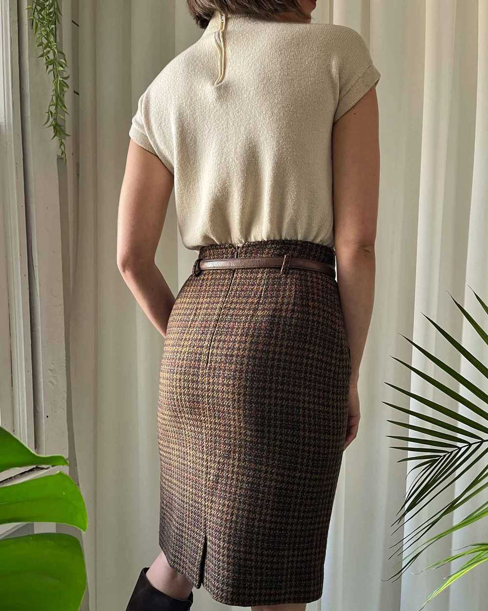 90s Houndstooth Wool Skirt Suit - image 7