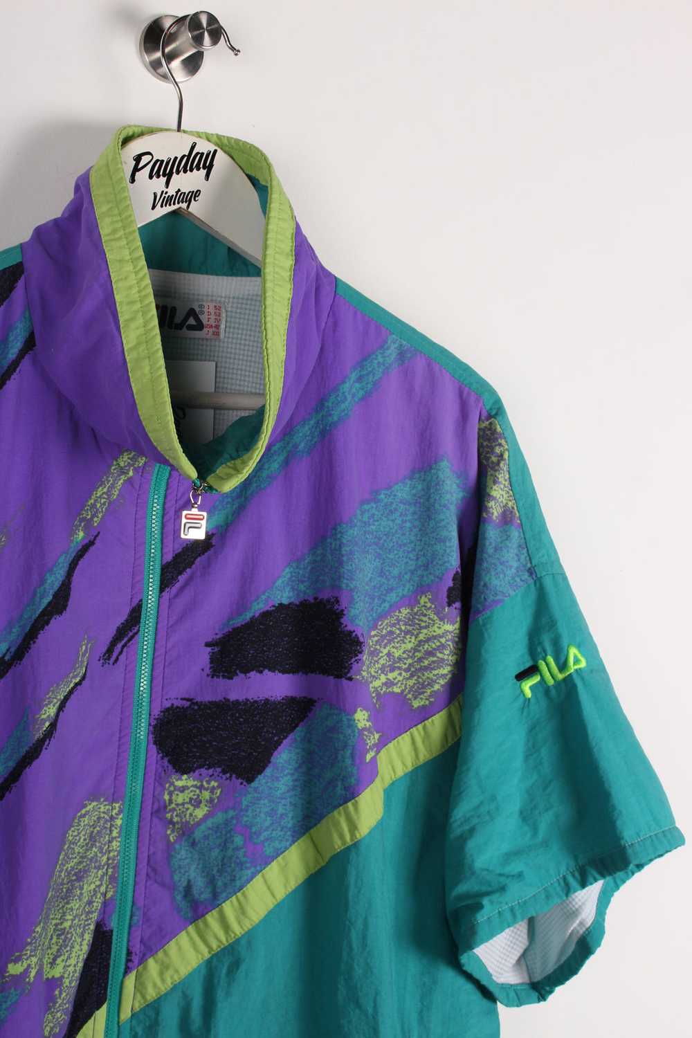 90's Fila Short Track Jacket Abstract XL - image 2