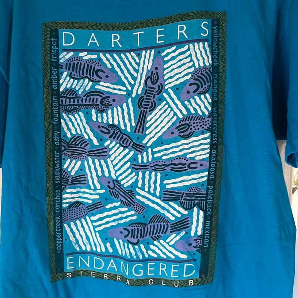 Vintage Hanes Darters Endangered Fish TEE Men’s X… - image 1