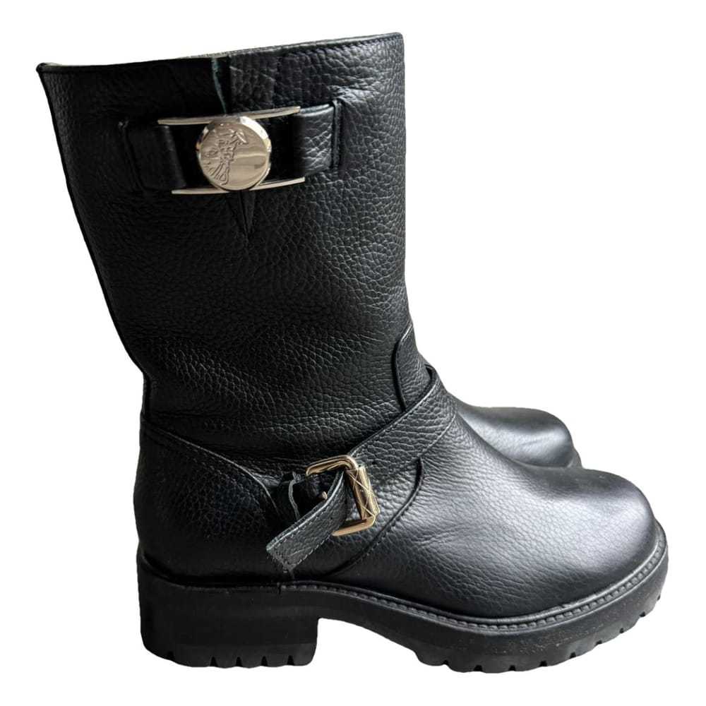 Versace Leather biker boots - image 1
