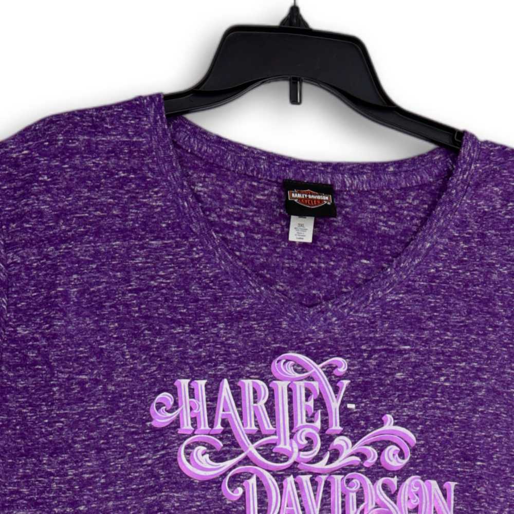 Harley-Davidson Womens Purple Graphic Print Short… - image 1