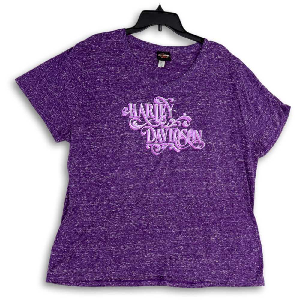 Harley-Davidson Womens Purple Graphic Print Short… - image 3