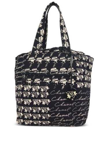 CHANEL Pre-Owned Camélia wool tote bag - Black