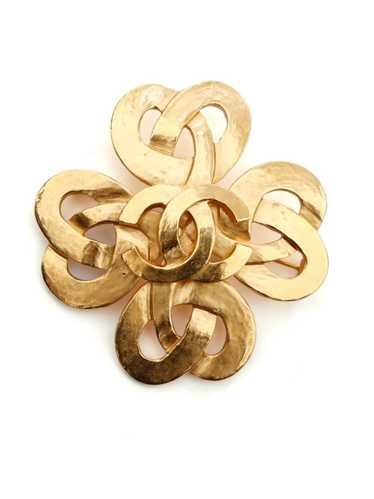 CHANEL Pre-Owned 1997 CC cross brooch - Gold - image 1