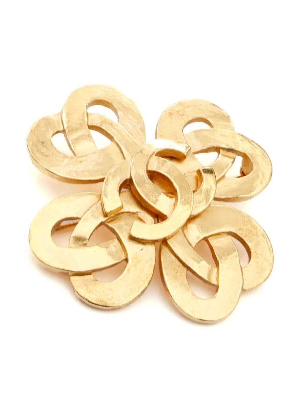 CHANEL Pre-Owned 1997 CC cross brooch - Gold - image 2