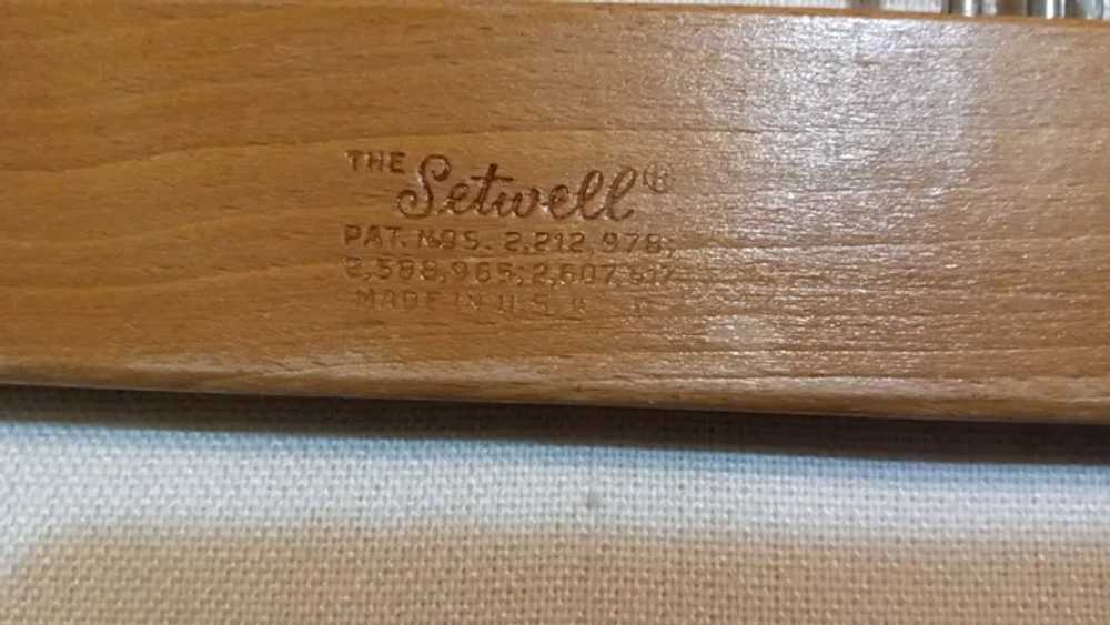 Two Vintage  Setwell Wooden Suit Hanger 18" With … - image 7