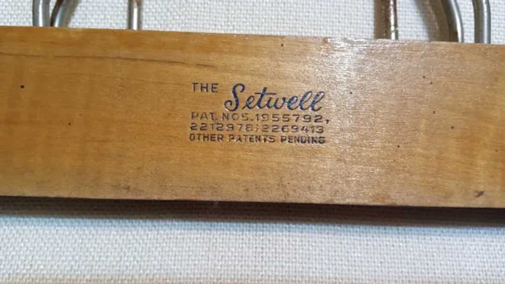 Two Vintage  Setwell Wooden Suit Hanger 18" With … - image 9