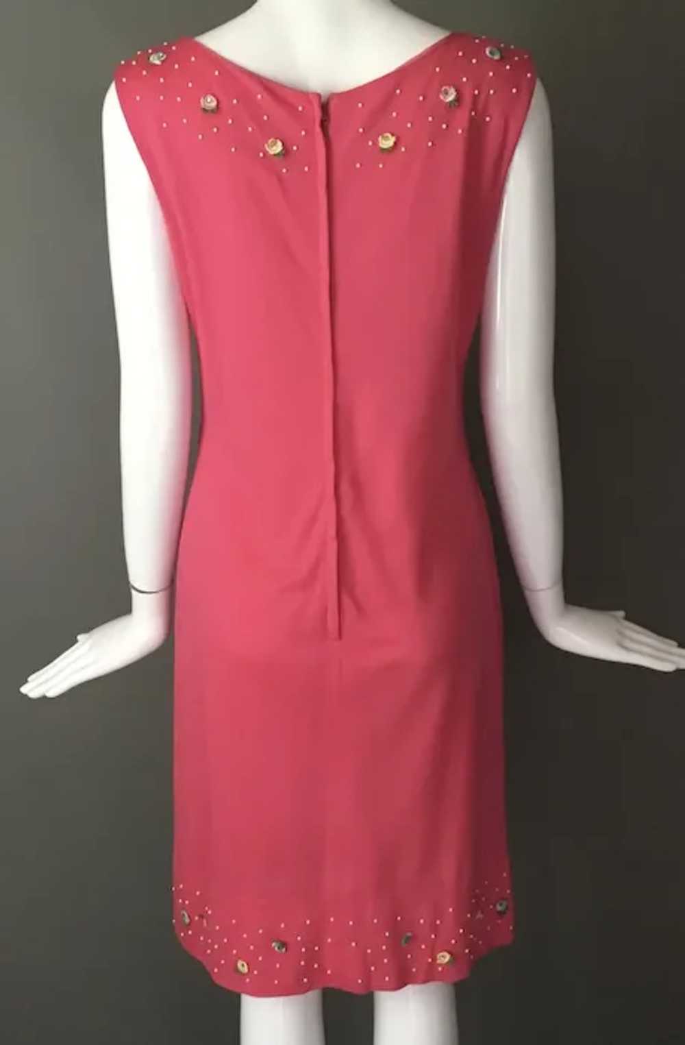 Vintage 60s Poppy Pink Shift Dress M Exc Condition - image 5