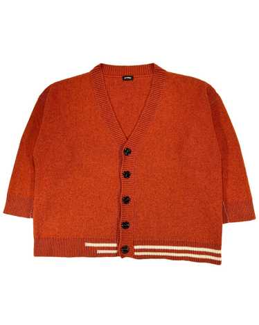 Buy Raf Simons women red oversize sweater contrasted embroiderie