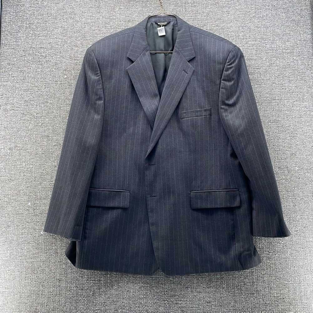 Chaps Chaps Blazer Mens 48R Gray Pure Wool Pinstr… - image 1