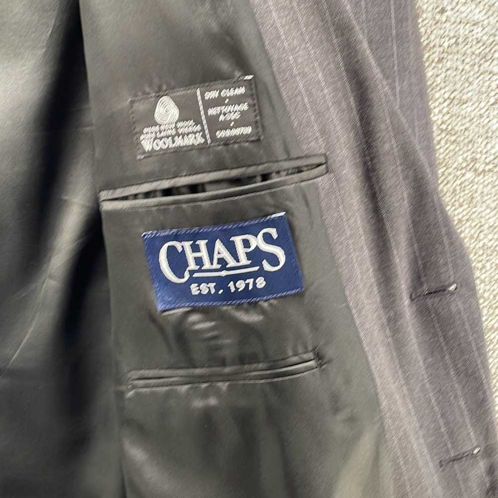 Chaps Chaps Blazer Mens 48R Gray Pure Wool Pinstr… - image 2