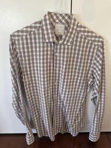 Billy Reid Billy Reid Dress Shirt white/brown plai