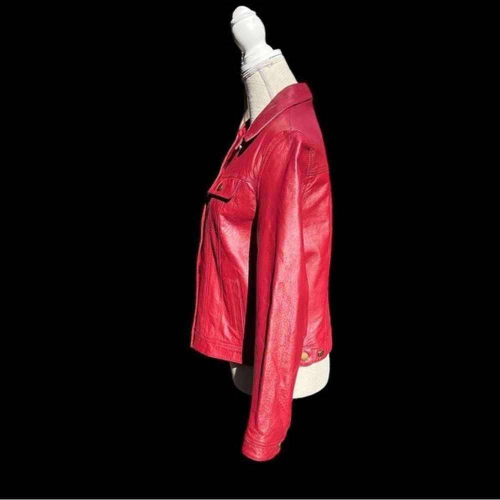 Vintage Metrostyle Red Leather Cropped Collared B… - image 4