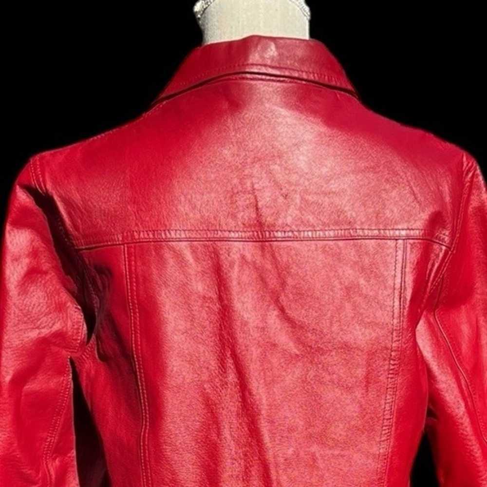 Vintage Metrostyle Red Leather Cropped Collared B… - image 7