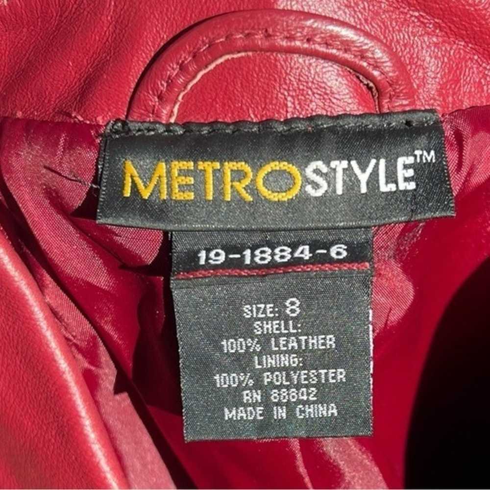 Vintage Metrostyle Red Leather Cropped Collared B… - image 9
