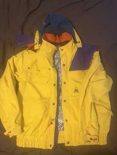 Vintage 90s Sportswear of Sweden Jacket Ski Winter Session Multizipper  Yellow Jacket 
