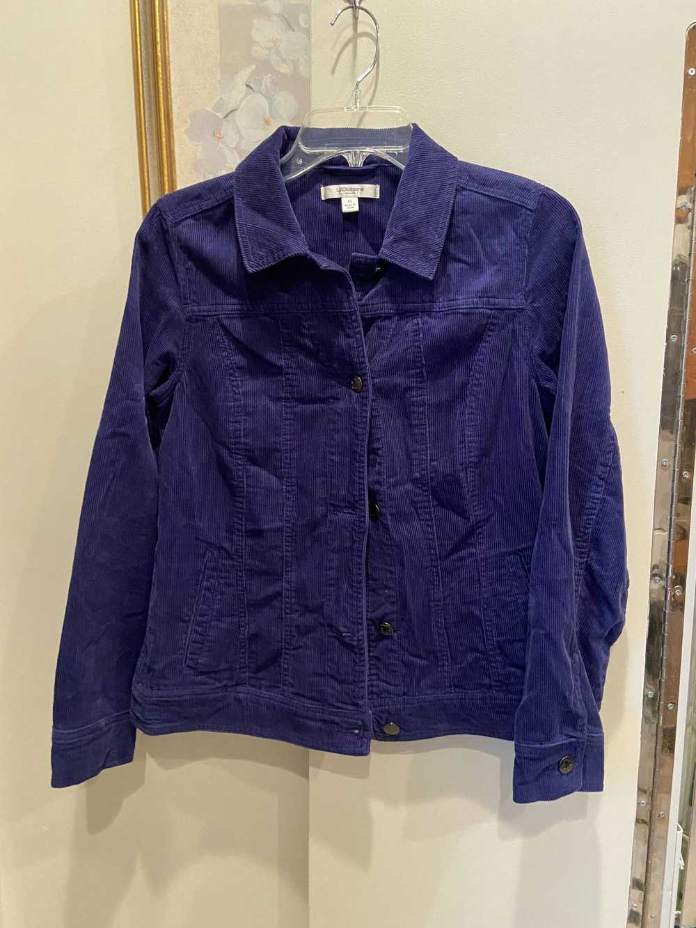 Vintage Liz Claiborne NYC Blue Corduroy Jacket Sz… - image 1