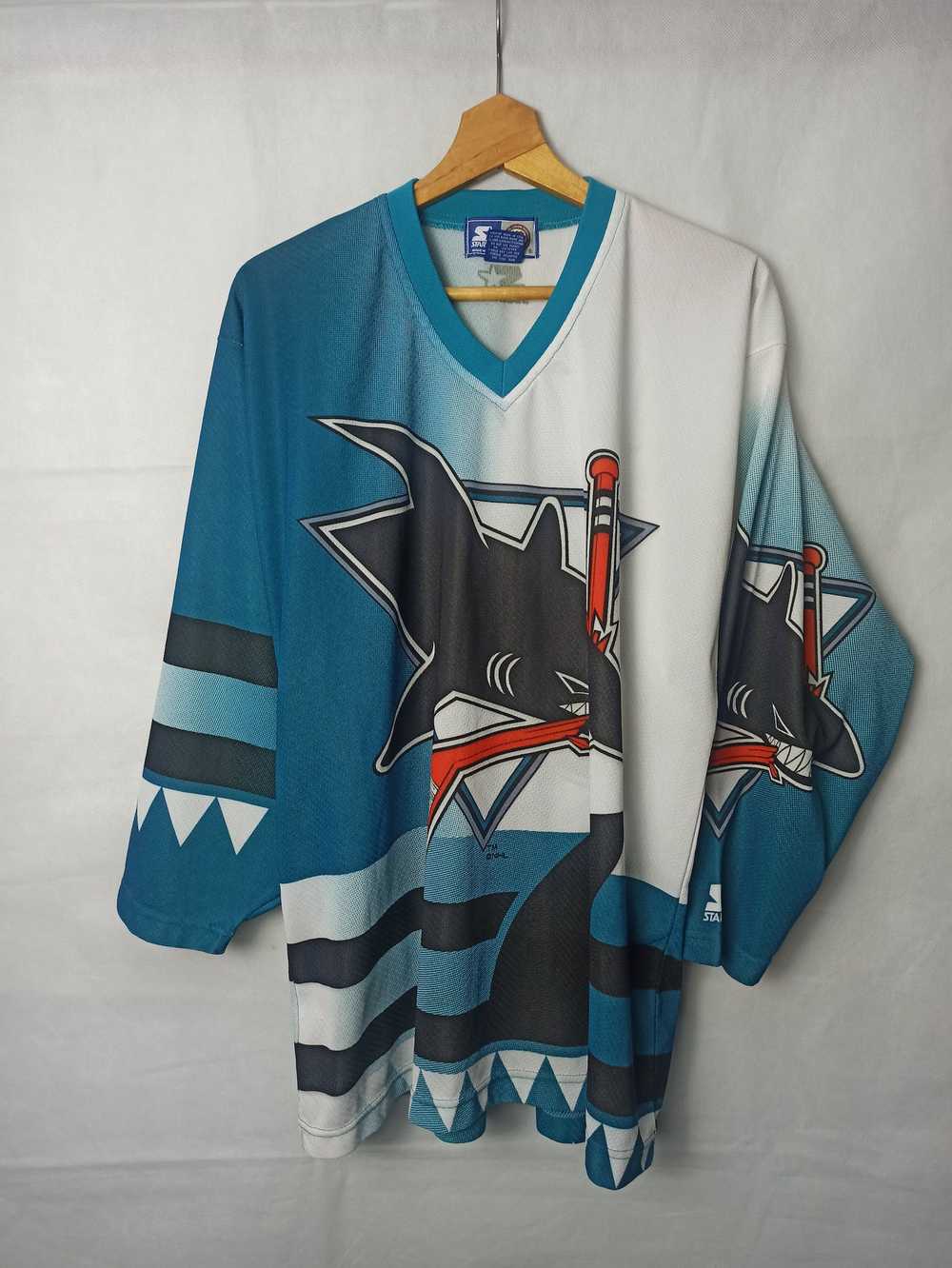 NHL × Starter × Vintage NHL San Jose Sharks AOP J… - image 1