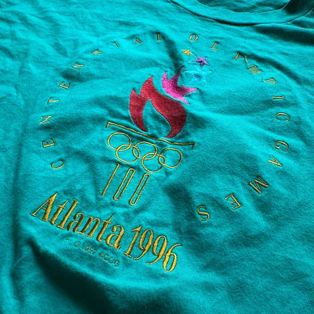 VTG 90s Atlanta 1996 Olympics Embroidered Shirt S… - image 3
