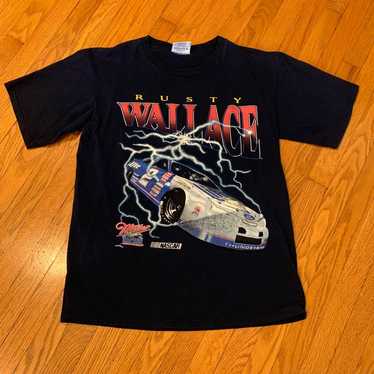 Vintage 90s Miller Racing Rusty Wallace Nascar sh… - image 1