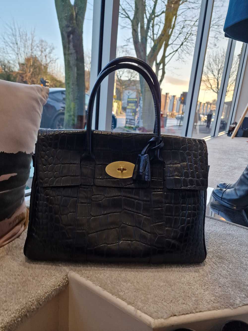 Mulberry Bayswater Black 'croc' effect leather bag - image 4