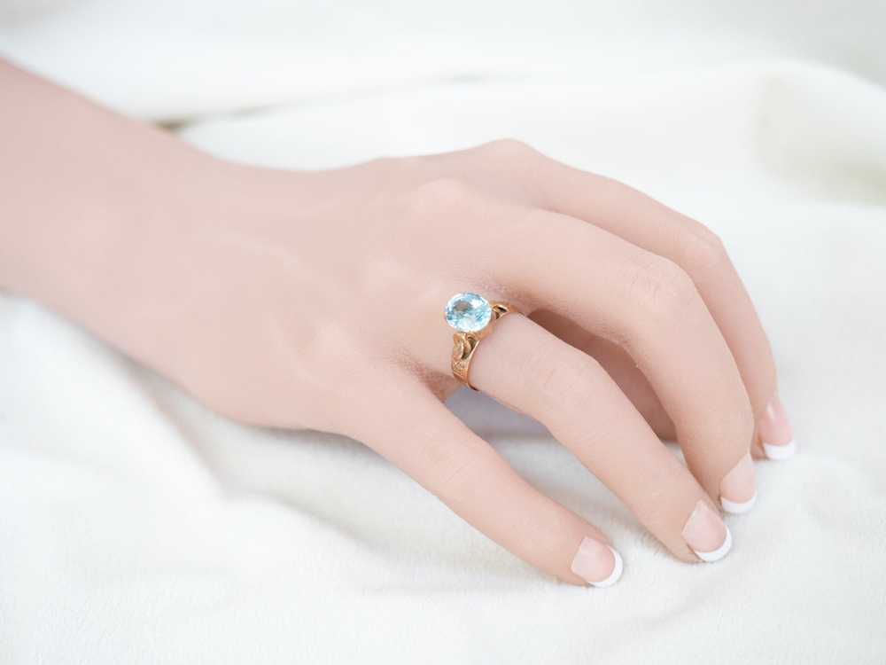 Victorian Blue Topaz Solitaire Ring - image 10