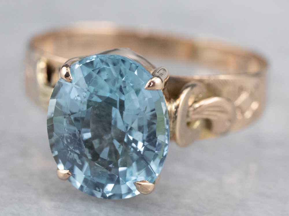 Victorian Blue Topaz Solitaire Ring - image 1
