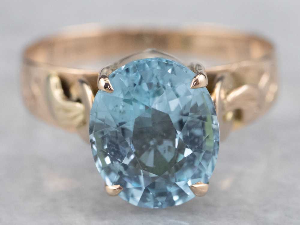 Victorian Blue Topaz Solitaire Ring - image 2