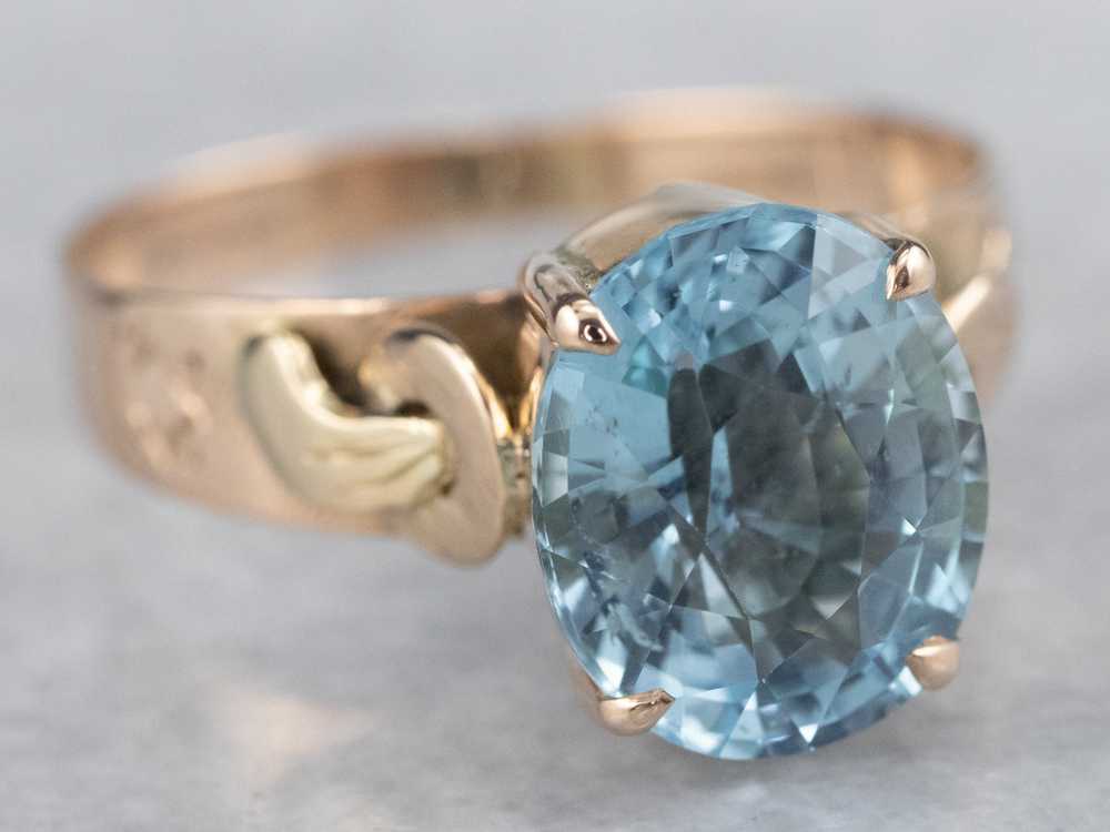 Victorian Blue Topaz Solitaire Ring - image 3