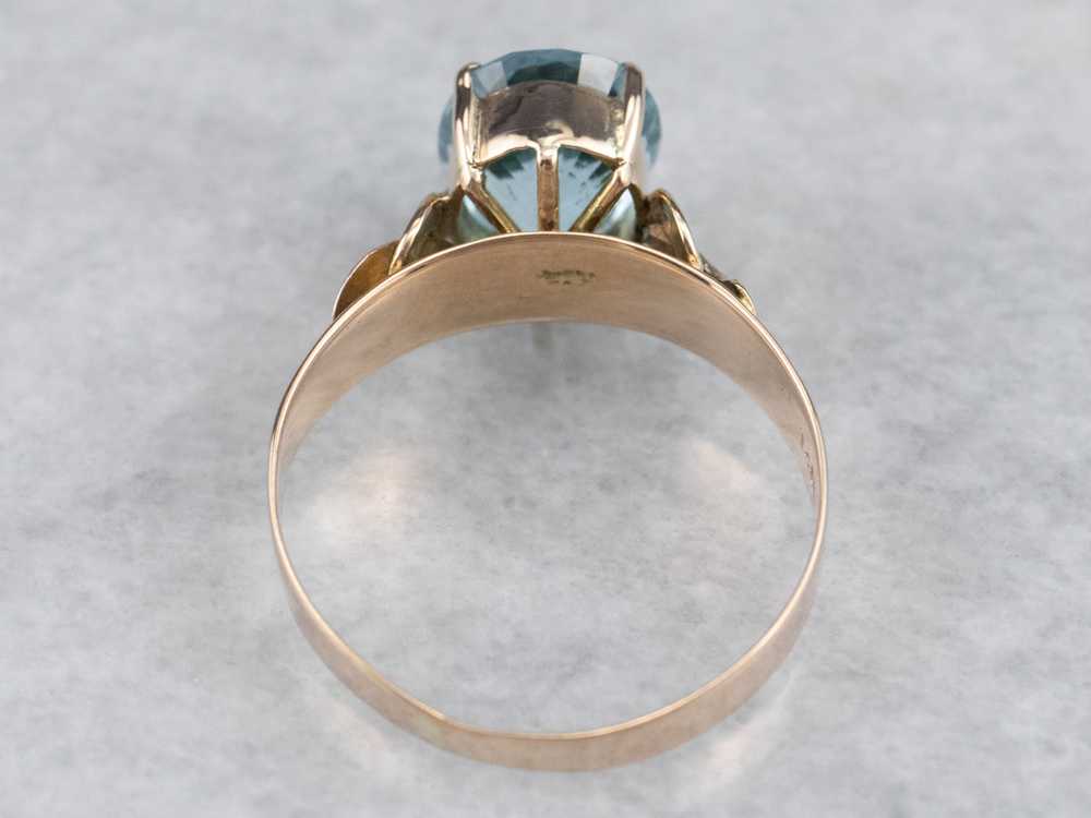 Victorian Blue Topaz Solitaire Ring - image 5
