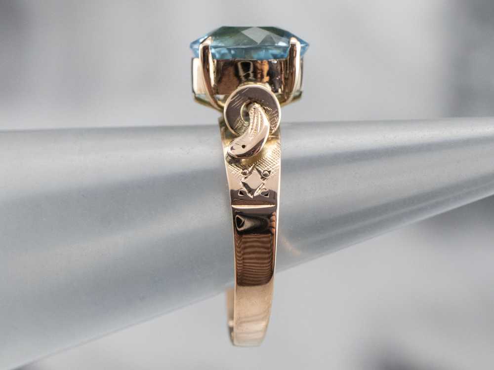 Victorian Blue Topaz Solitaire Ring - image 9