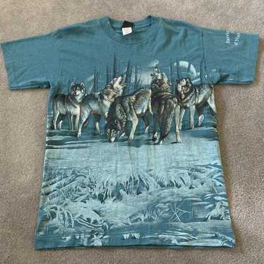 Vintage Wolf Pack Graphic Tshirt Medium