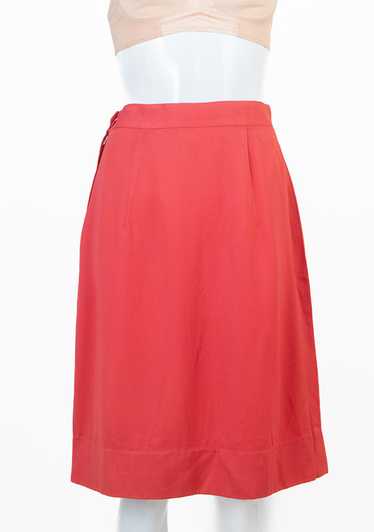 1940s Coral Gabardine Skirt