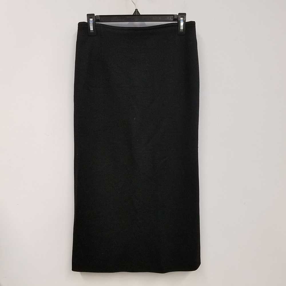 Escada Womens Black Wool Flat Front Back Zip Midi… - image 1