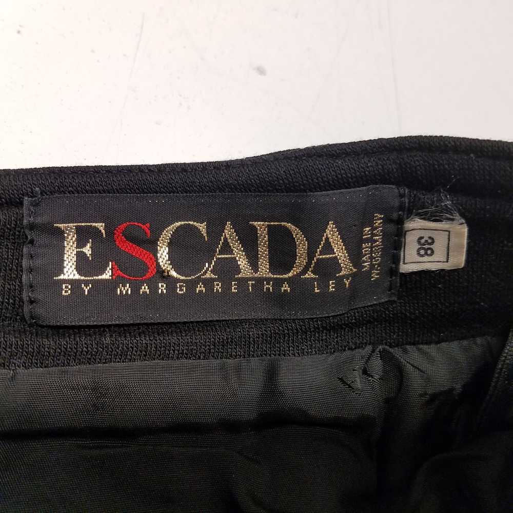 Escada Womens Black Wool Flat Front Back Zip Midi… - image 3