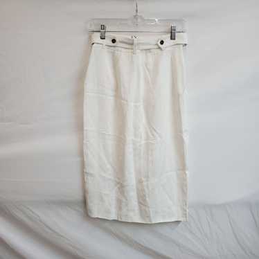 Reiss White Belted Skirt WM Size 2 NWT - image 1