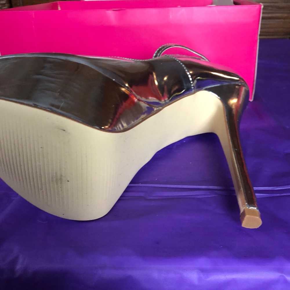 Pumps Paris silver heels size 8 vintage style - image 6