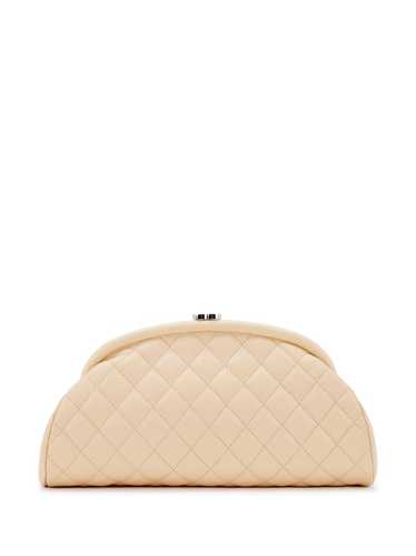 CHANEL Pre-Owned diamond-quilted clutch bag - Neut