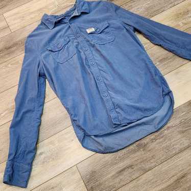 Superdry vintage blue 100% cotton button down lon… - image 1