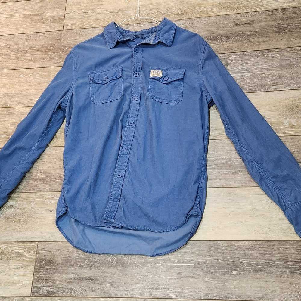 Superdry vintage blue 100% cotton button down lon… - image 9