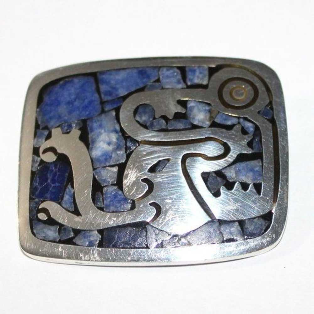 Vintage Sterling Silver Taxco Aztec Warrior Sodal… - image 1