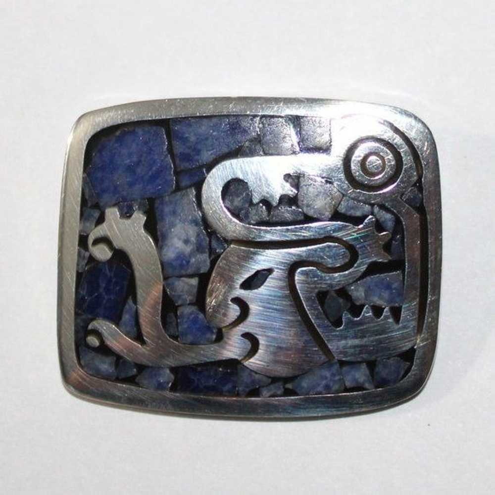 Vintage Sterling Silver Taxco Aztec Warrior Sodal… - image 2