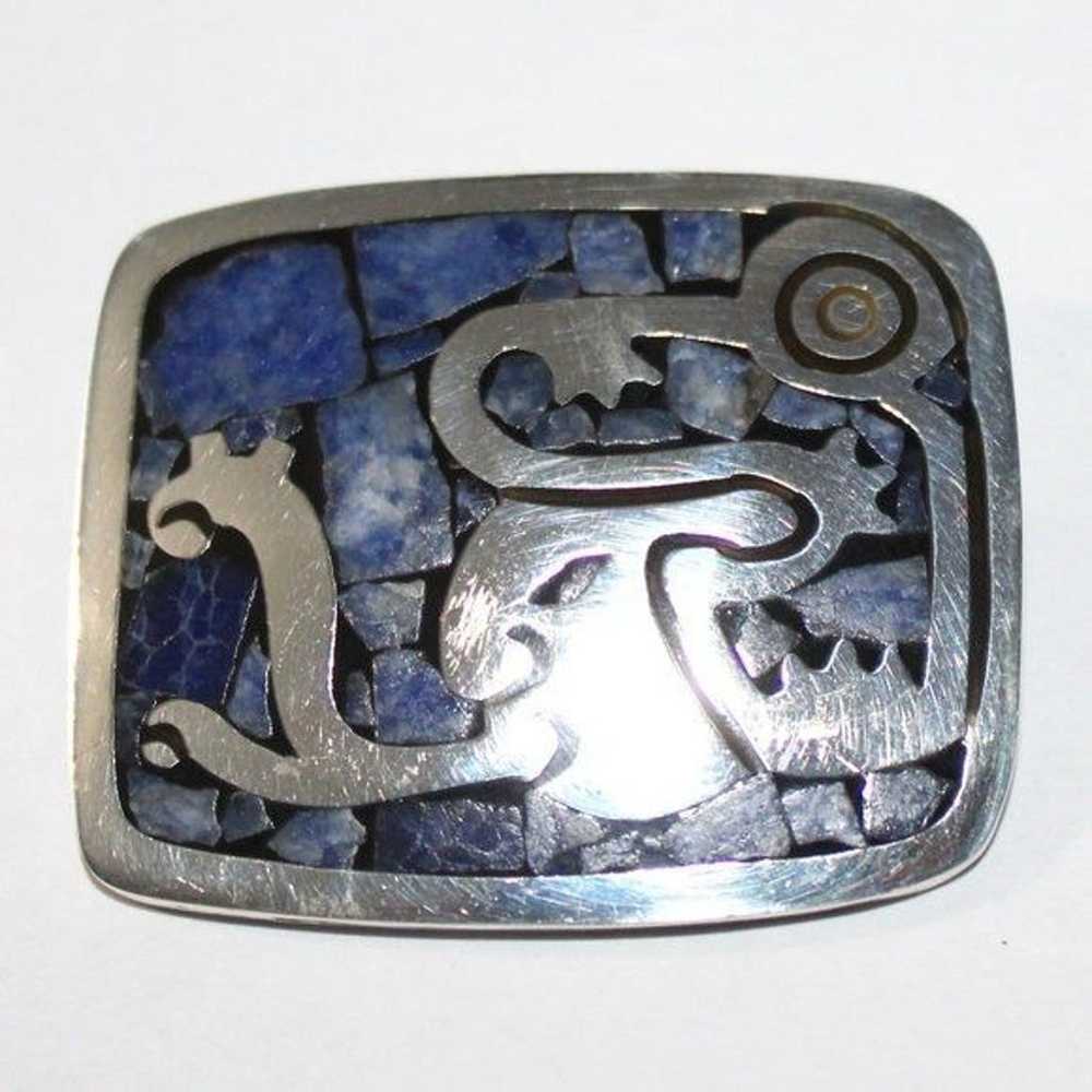 Vintage Sterling Silver Taxco Aztec Warrior Sodal… - image 3