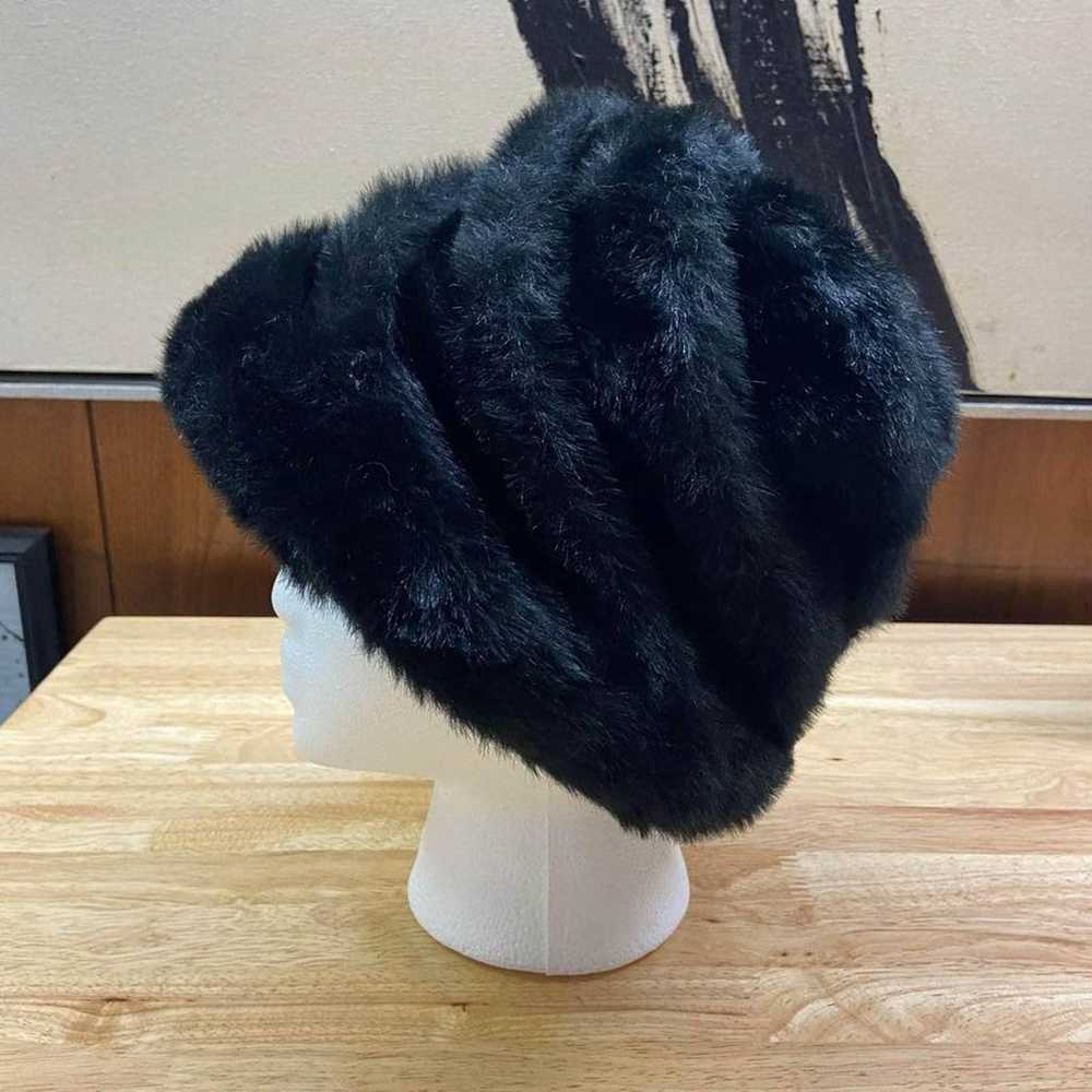 60’s Black Faux Fur Bucket Hat - image 3