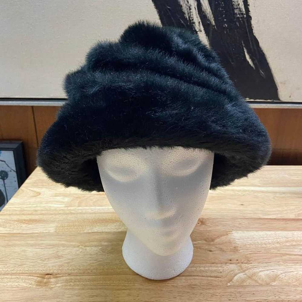60’s Black Faux Fur Bucket Hat - image 4