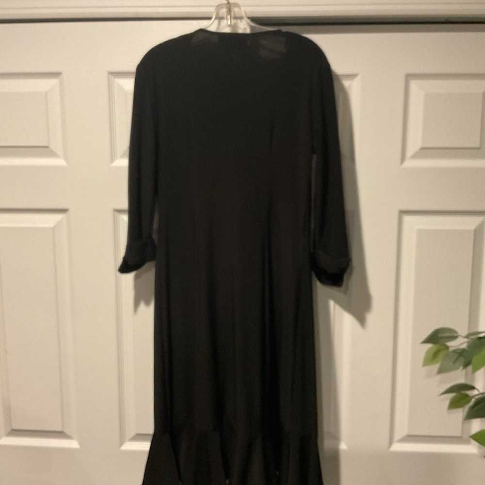 Eliza J New York Black Ruffle Wrap Dress Midi Par… - image 6